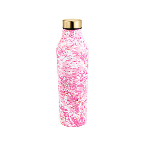 Stainless Steel Water Bottle, Seaside Scene