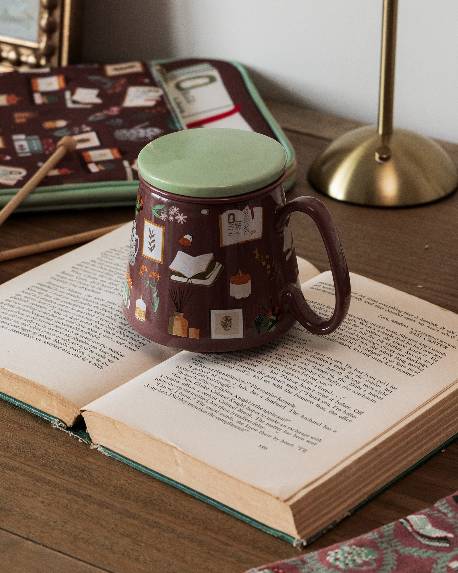 Decorative mug with illustrations