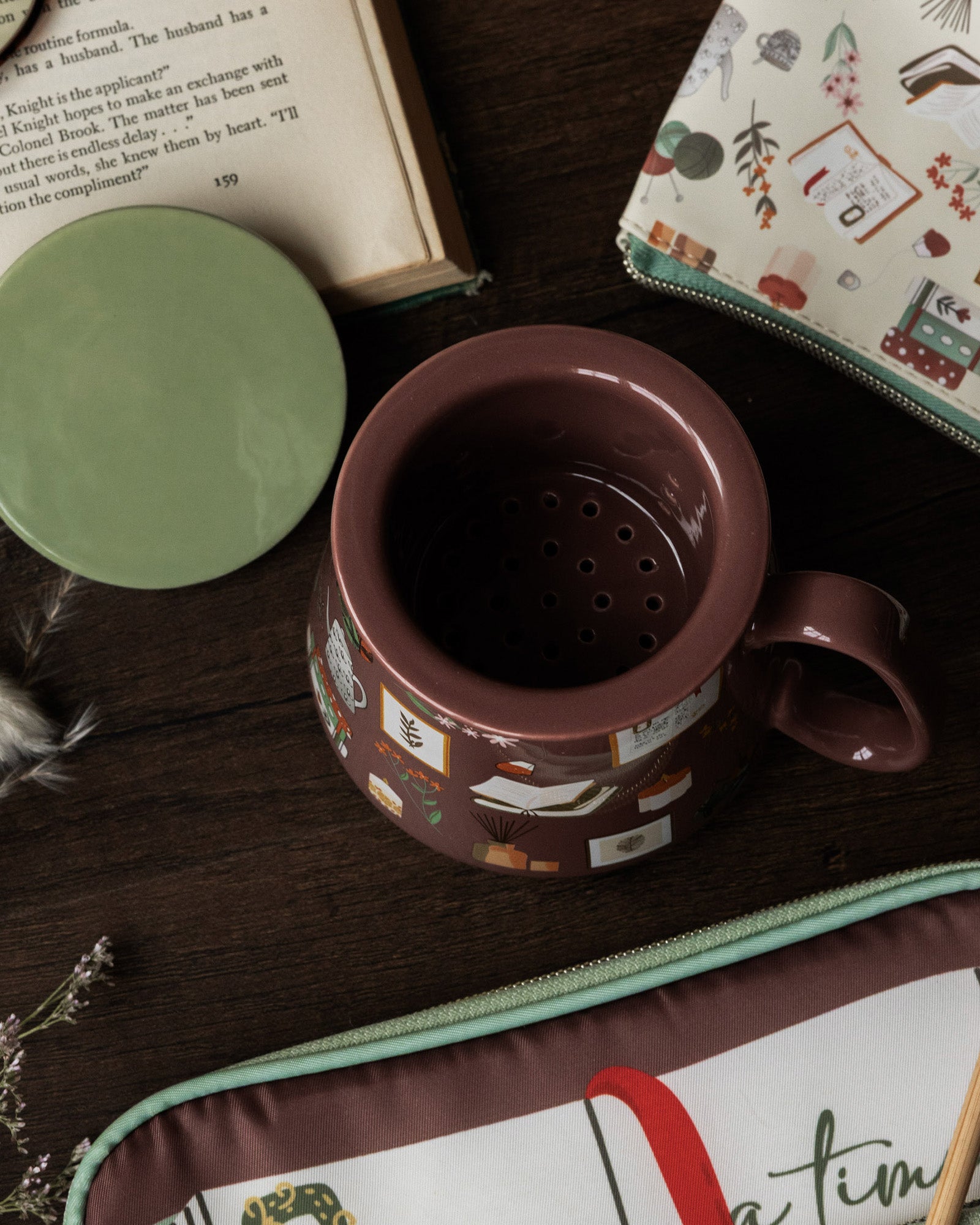 interior of Decorative mug with illustrations