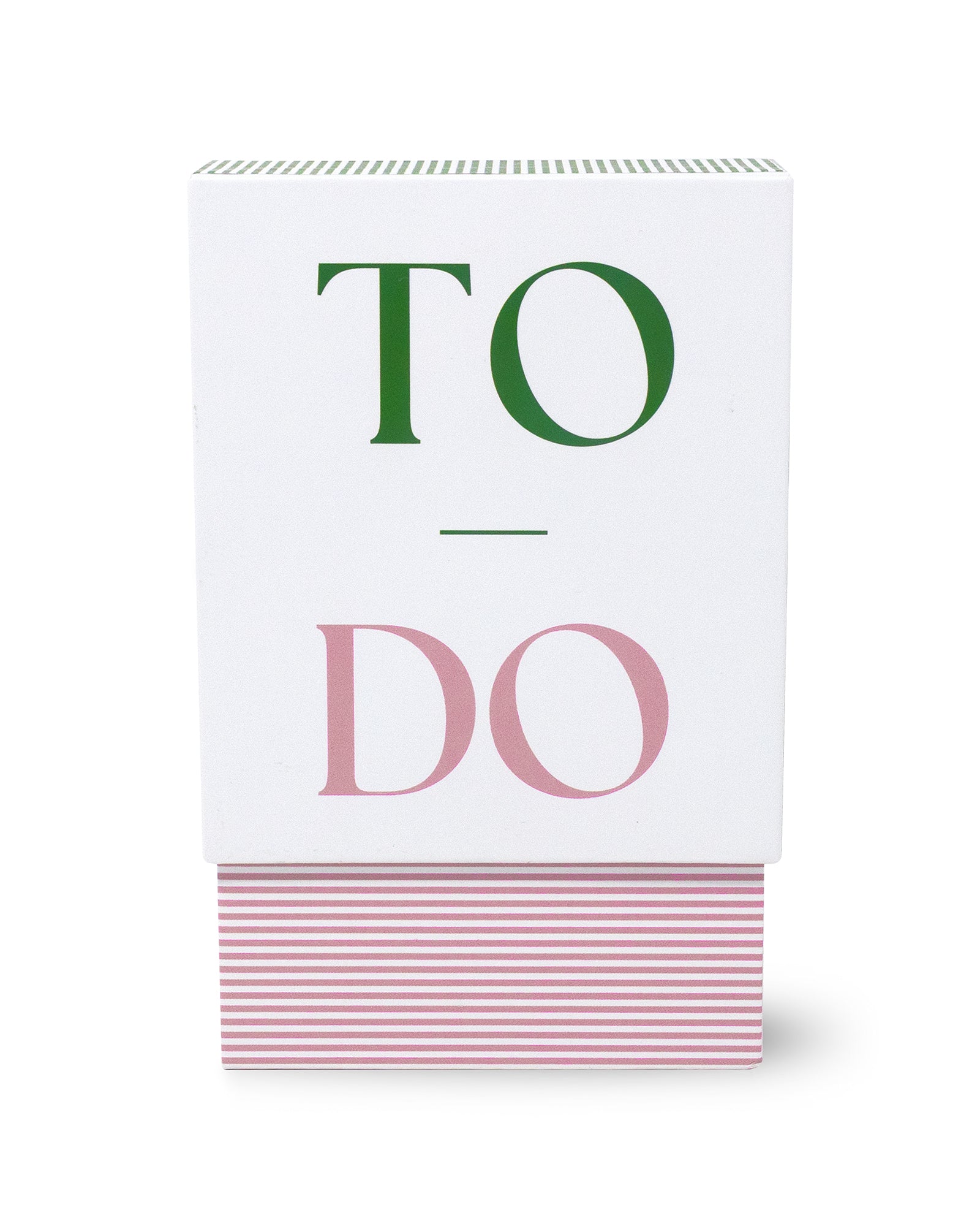 White box with 'TO DO' text in green and pink on a white background
