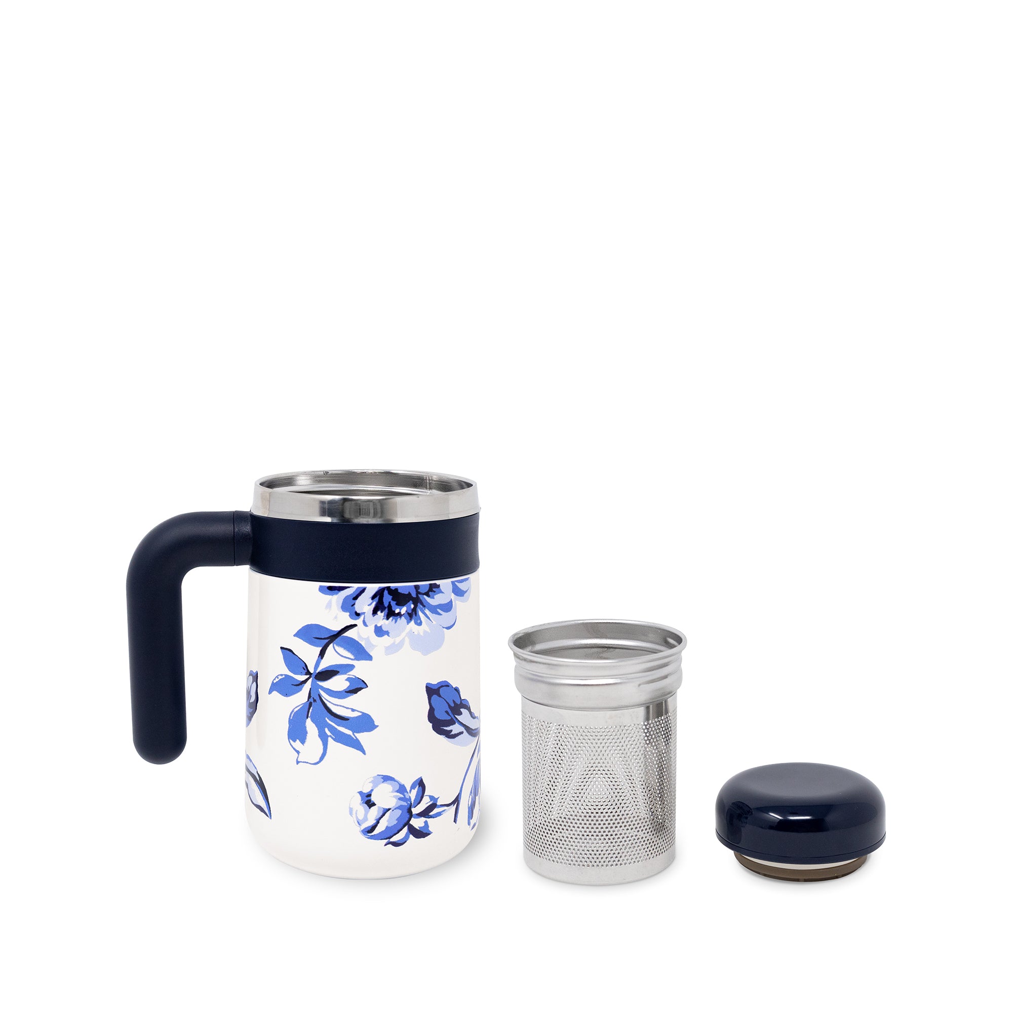 Travel Tea Mug, Floral Toile
