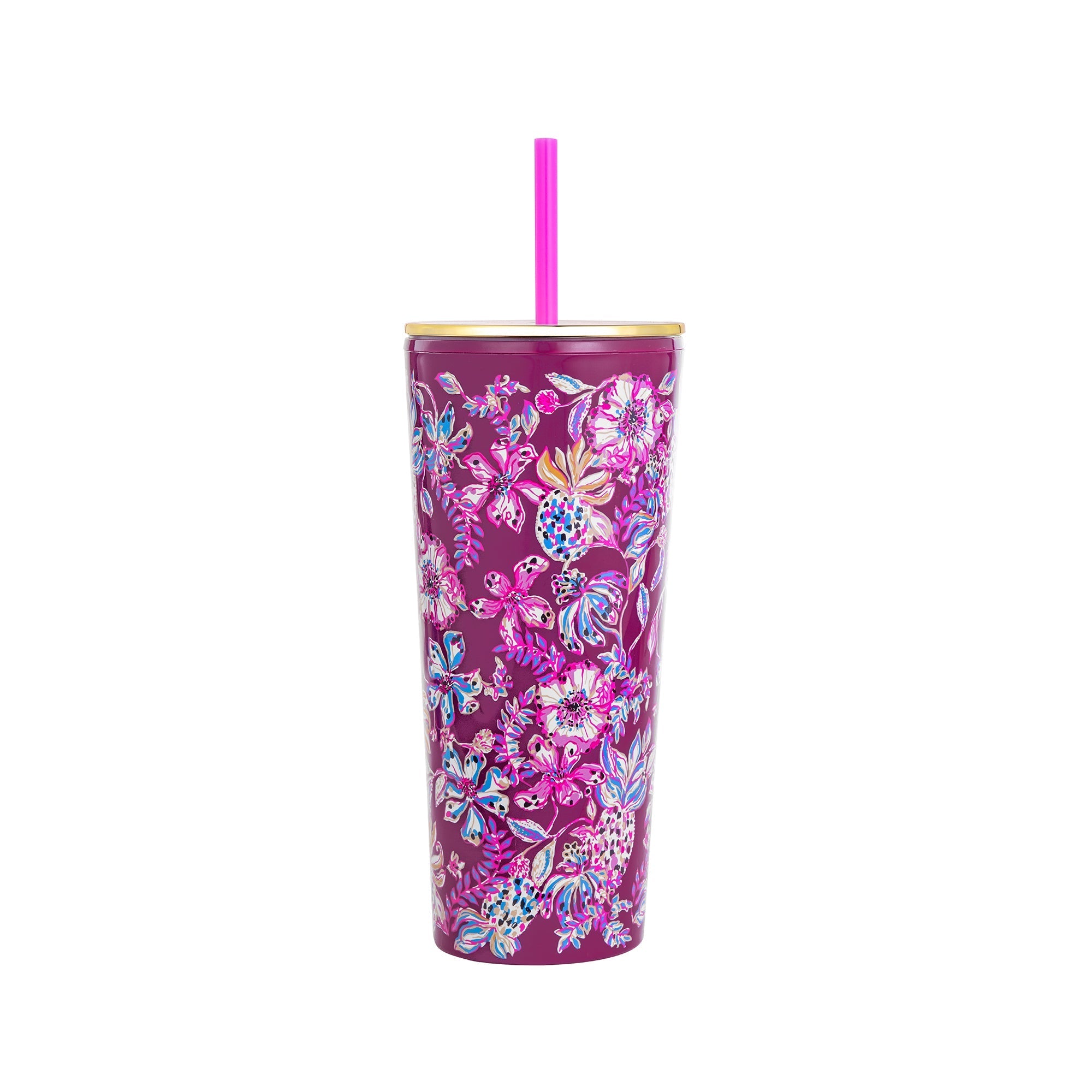Tumbler with Straw, Amarena Cherry Tropical with a Twist