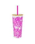 Tumbler with Straw, Unforgettable Pink