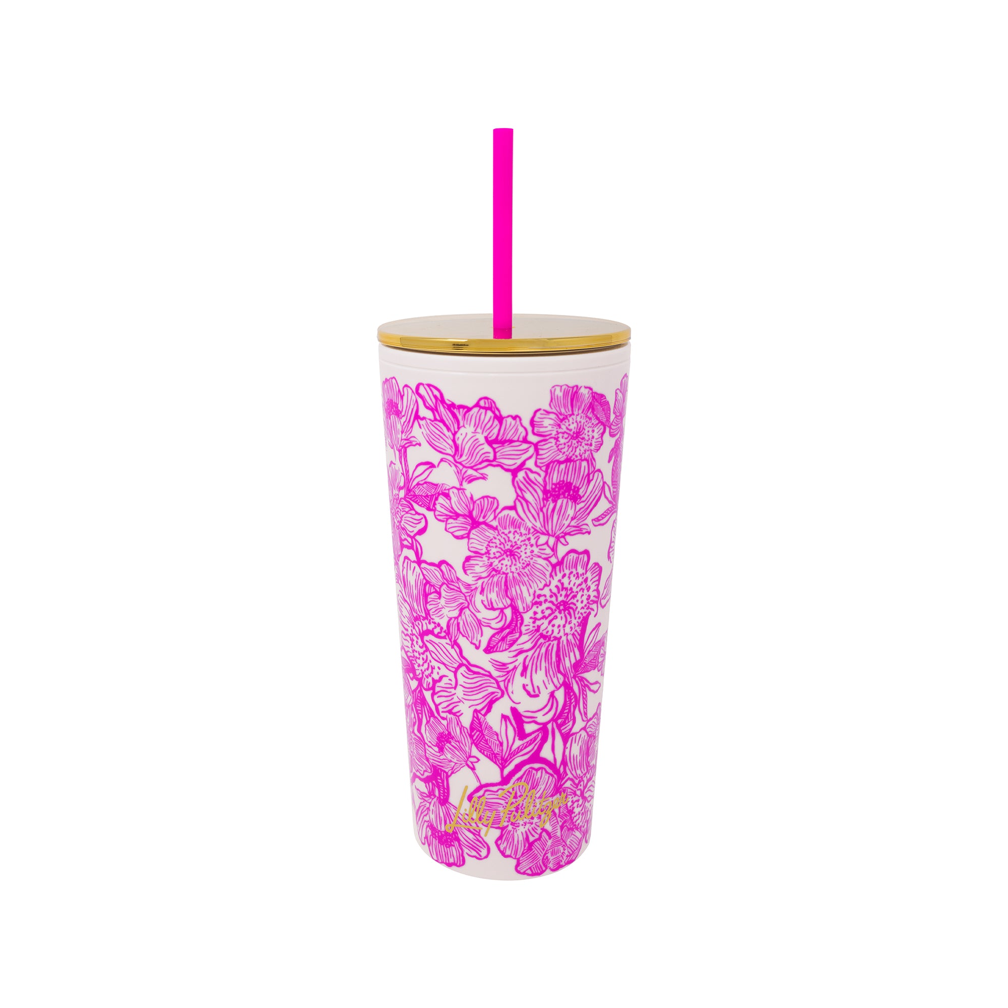 Tumbler with Straw, Unforgettable Pink