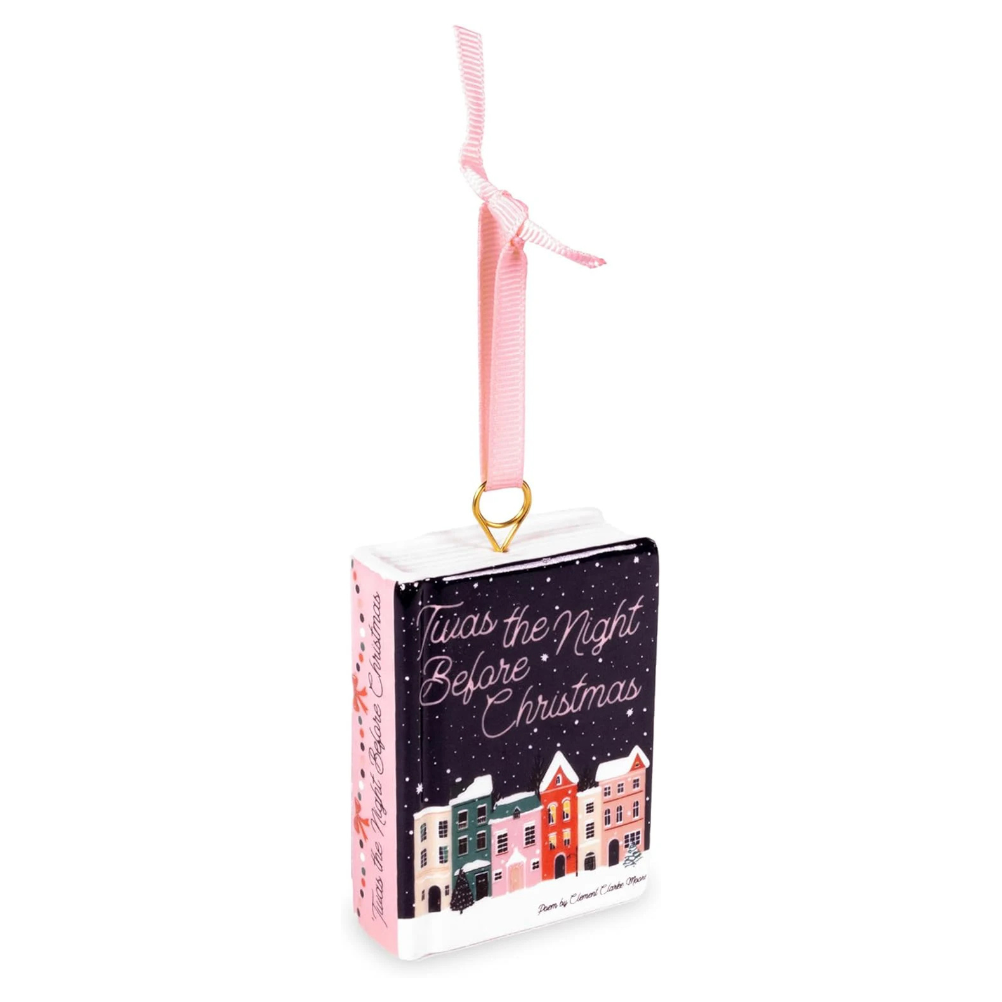 Book Shaped Ceramic Ornament, Twas the Night Before Christmas