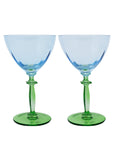 Wine Glass Set, Hydrangea Blue/Peninsula Green