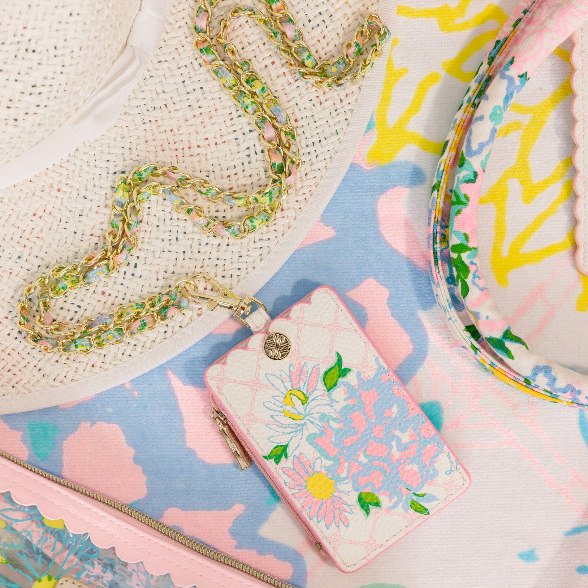 Lilly Pulitzer Garden Home Zip ID Lanyard