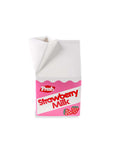 Carton of strawberry milk vase with a white background