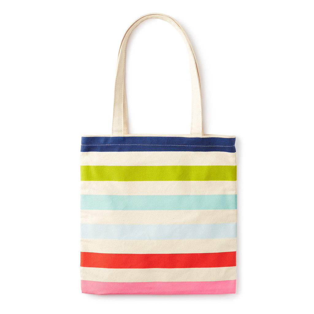 Canvas Book Tote - Candy Stripe