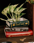 Stacked Book Planter, Literary Classics