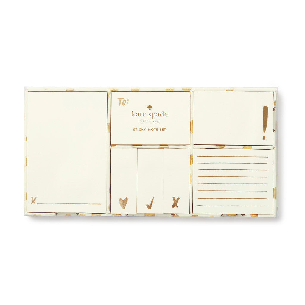 Sticky Note Set - Gold Flamingo Dot