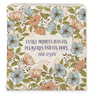 Floral-patterned box with Jane Austen quote on a white background