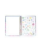 Notebook with colorful illustrations on a white background