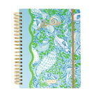 planner with a colorful shell pattern on a white background