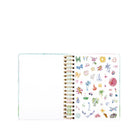 Planner with colorful stickers on a white background