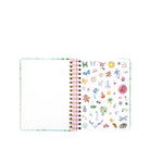 planner with colorful stickers on a white background