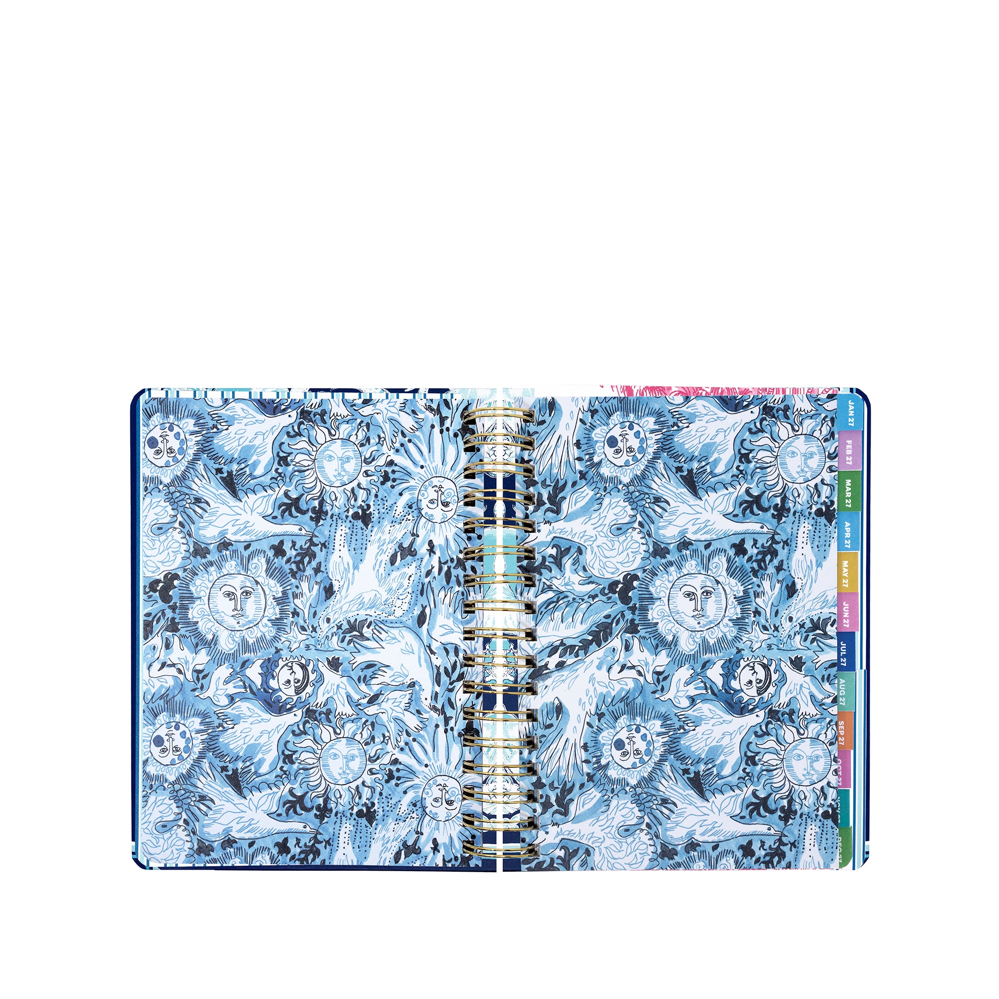 Planner with celestial design on a white background