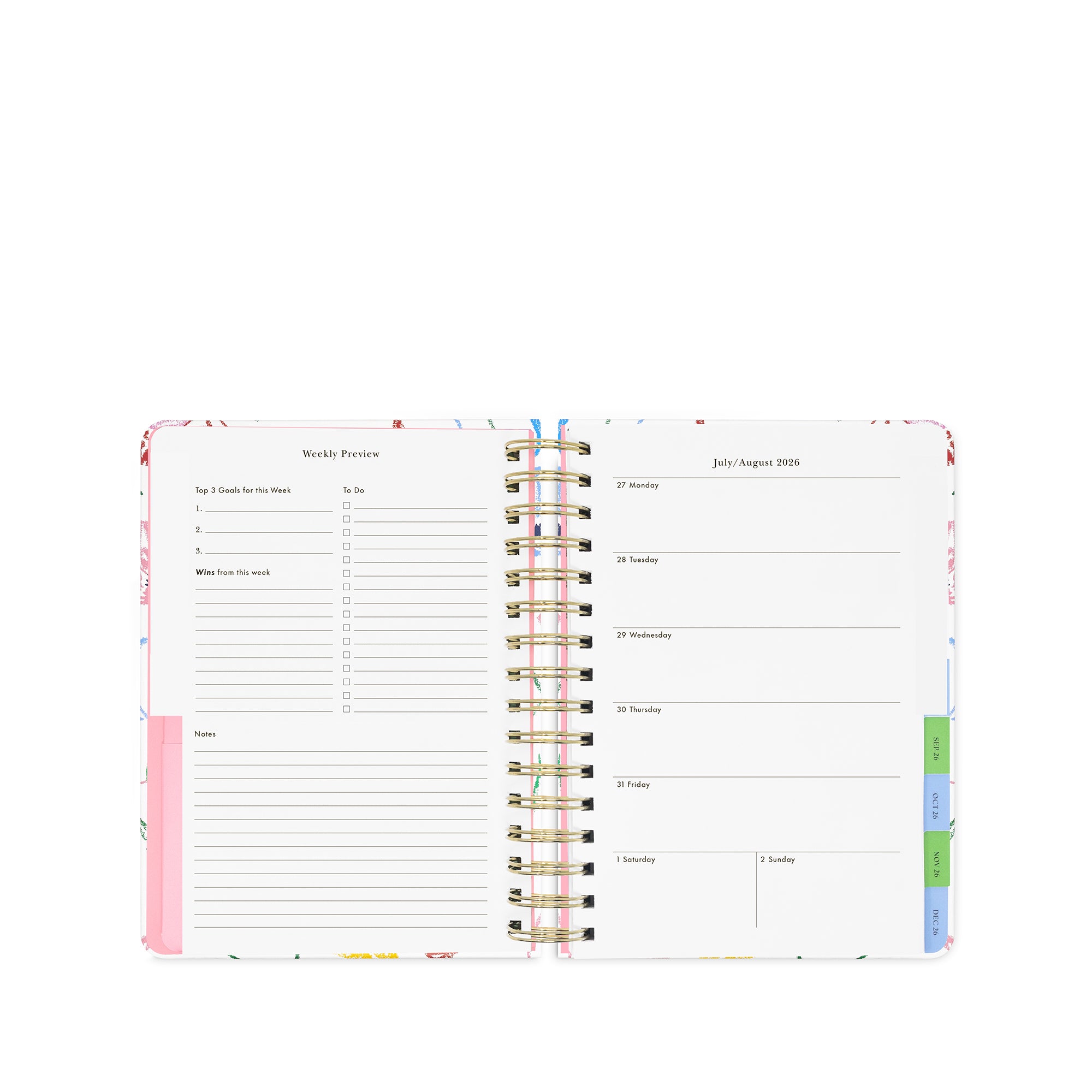Large 17-Month Academic Planner, Joyful Garden