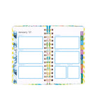 Multicolored planner with monthly layout on a white background