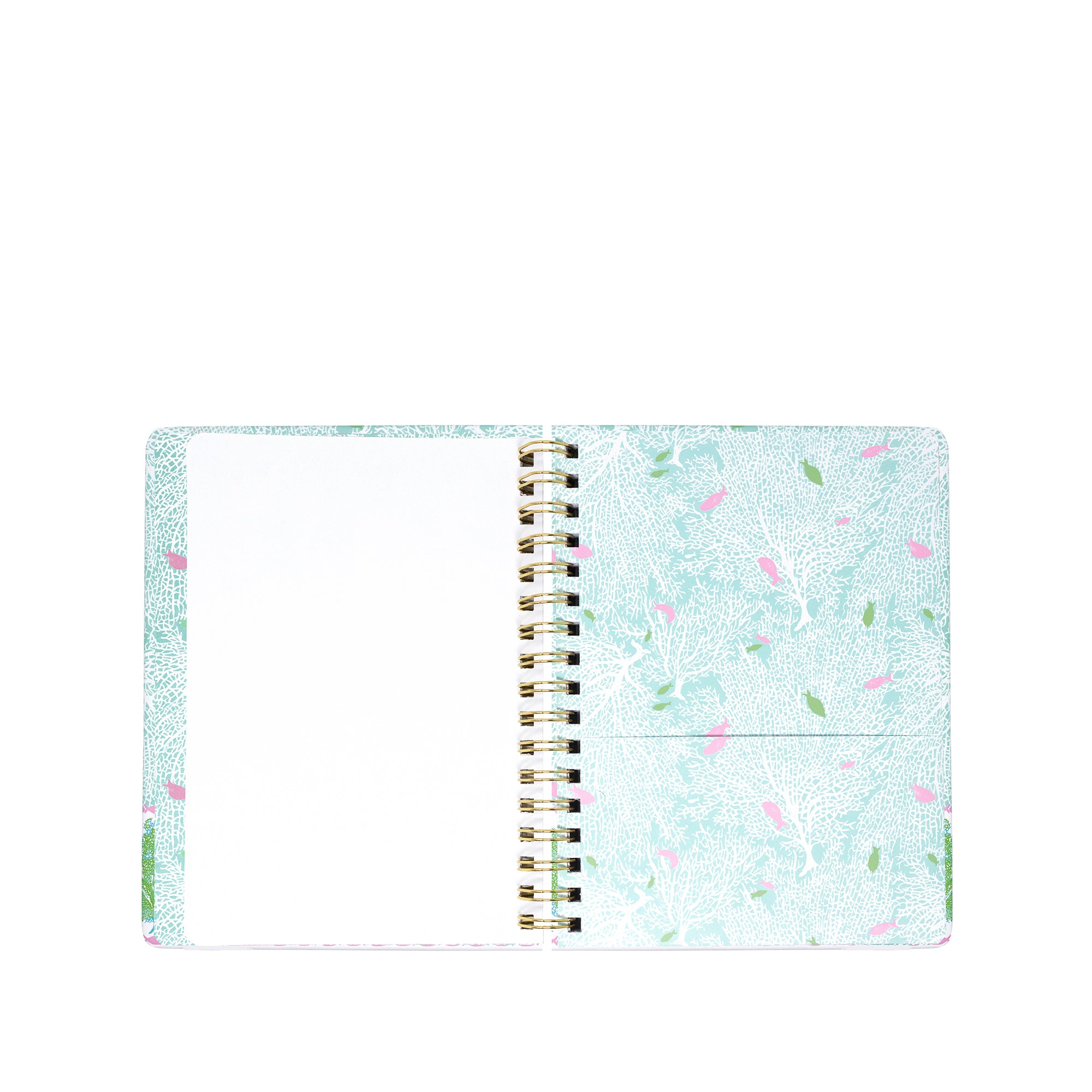 Notebook with a floral pattern on a white background