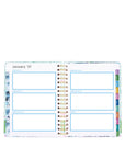 Planner with floral design on a white background