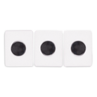 back view of Three book-themed magnets with floral designs and book titles on a white background