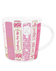 Ceramic Mug, Pink Book Stack