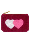 Beaded Pouch, Double Heart
