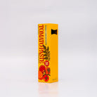 Yellow box of tomato paste bottle opener with red tomatoes on a white background
