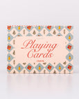 Playing cards box with decorative pattern on a white background