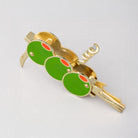 top view of green olives corkscrew