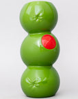 Green olive vase with a white background