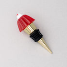 Top view of red jelly dessert wine stopper