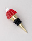 Top view of red jelly dessert wine stopper
