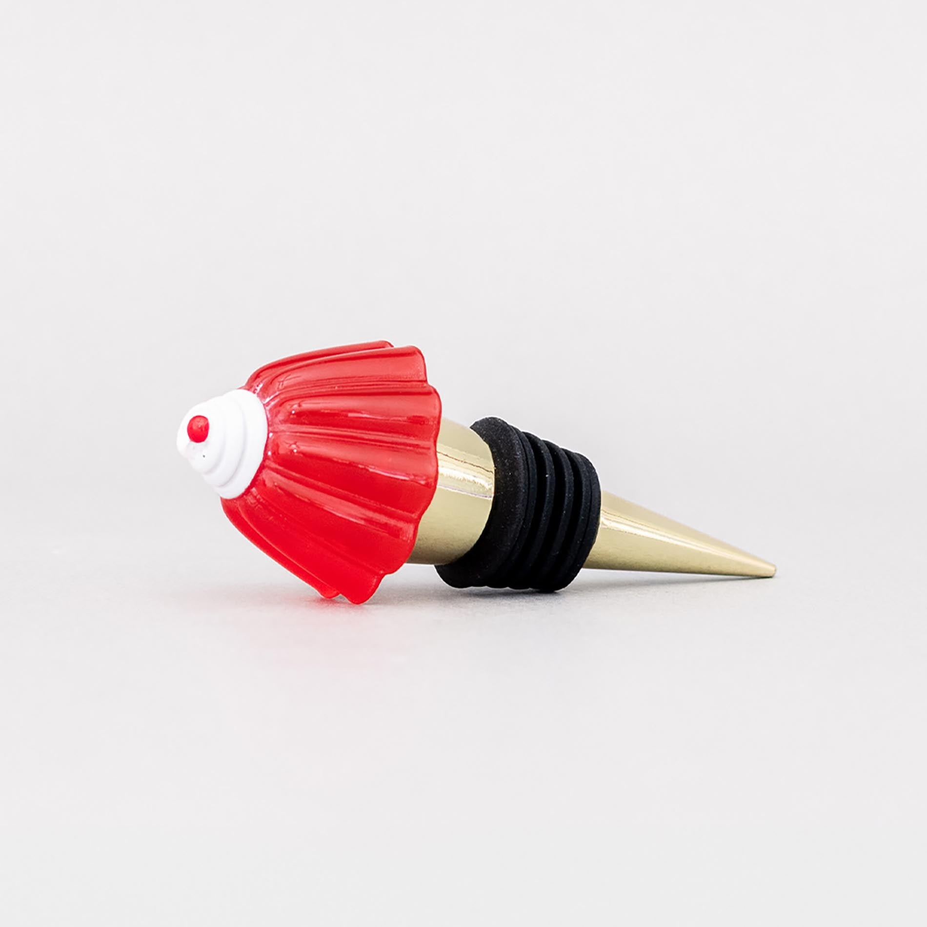 Red jelly dessert wine stopper