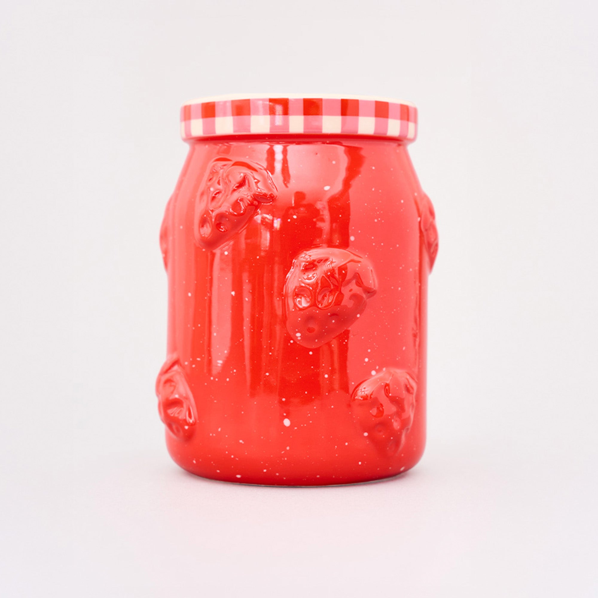 back view of strawberry jam petite ceramic vase