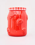 back view of strawberry jam petite ceramic vase