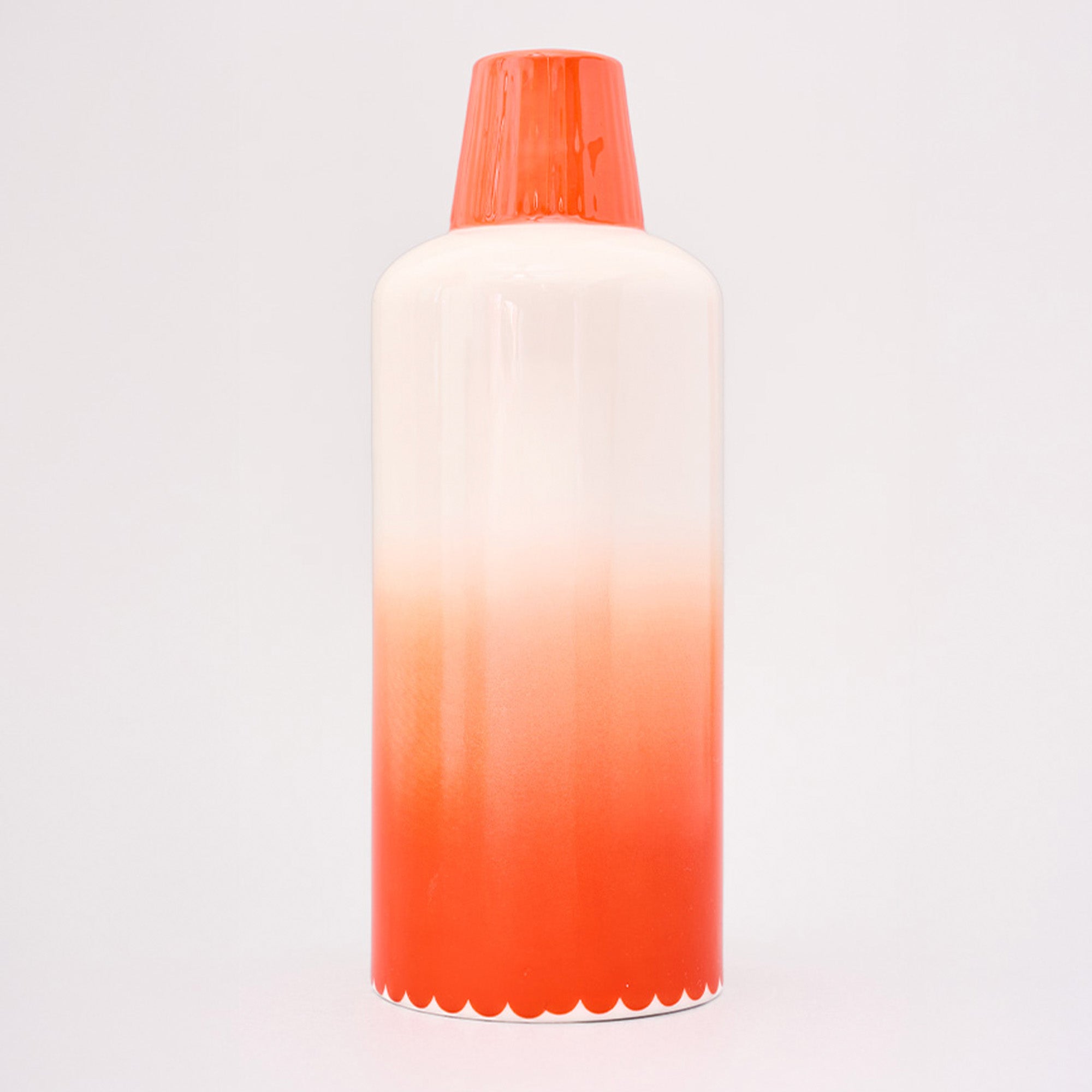 back view of whipped cream ceramic vase