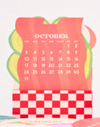 Calendar with a colorful design, featuring the month of October.