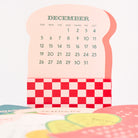 Calendar with a checkered design on a white background