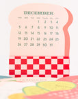 Calendar with a checkered design on a white background
