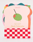 2027 Desk Calendar with colorful design on a white background
