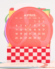 April calendar with colorful border on a white background