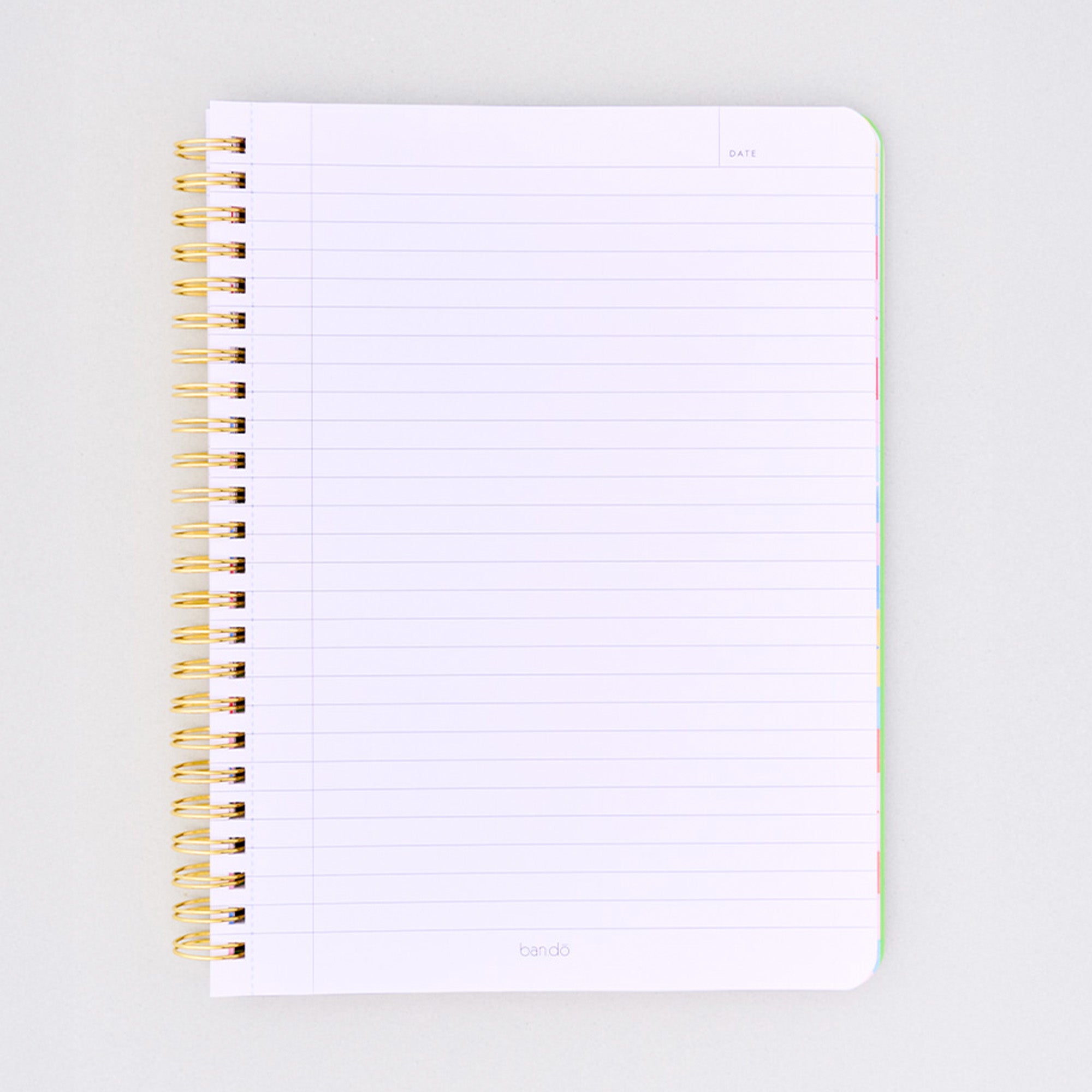 lined blank pages of cream mini notebook with colorful folk graphics and 'i'd rather be home reading' across the center