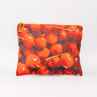 Pouch with cherry design on a white background