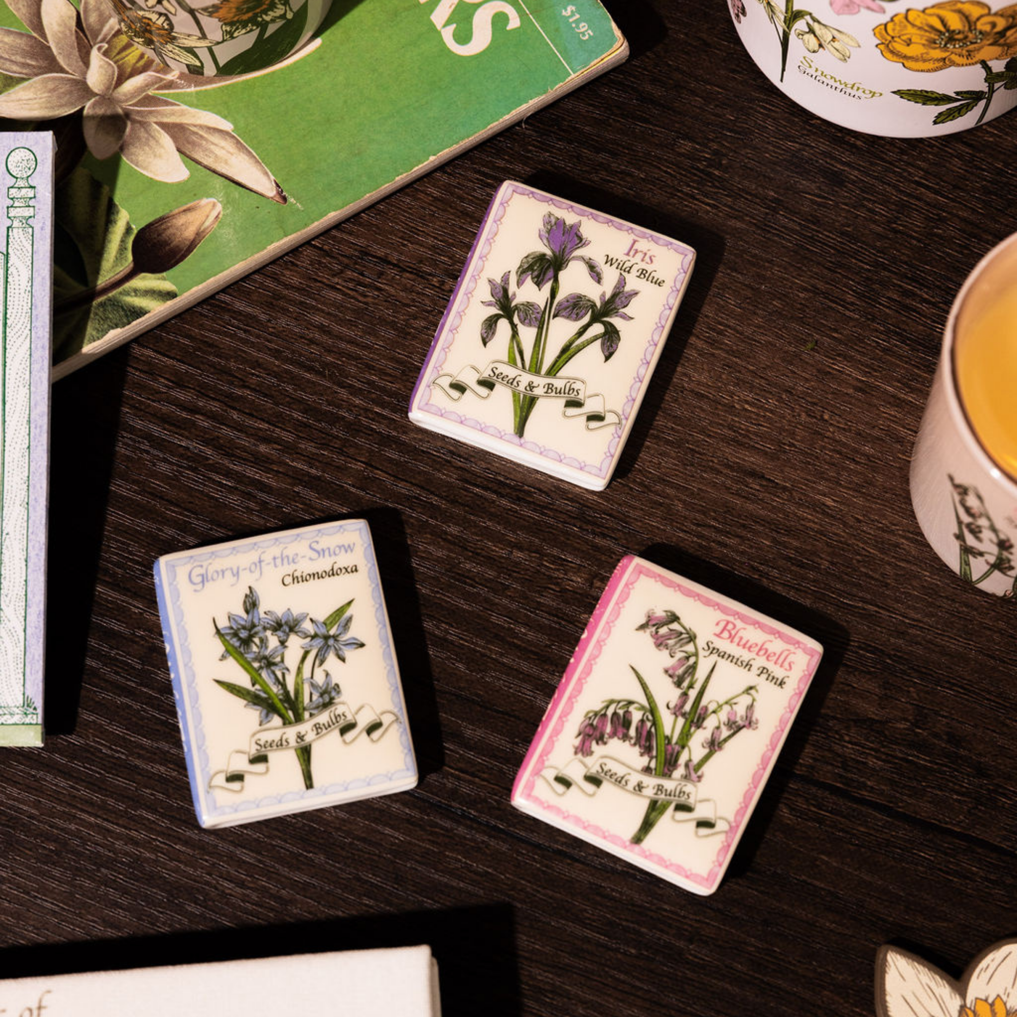 Book Magnet Set of 3, Wildflowers