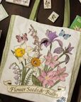 Embroidered Canvas Tote Bag, Wildflowers