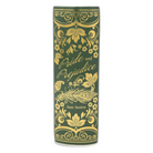 Book titled 'Pride and Prejudice' by Jane Austen with decorative green and gold cover on a white background
