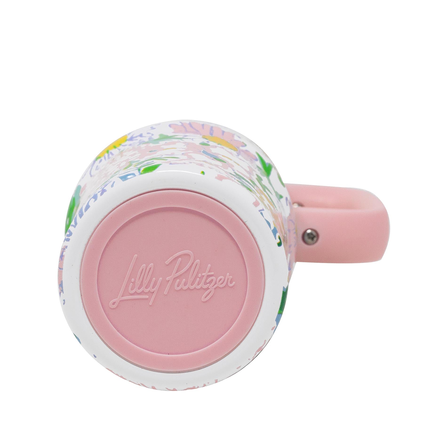 Mug with floral design featuring 'Lilly Pulitzer' branding on a white background