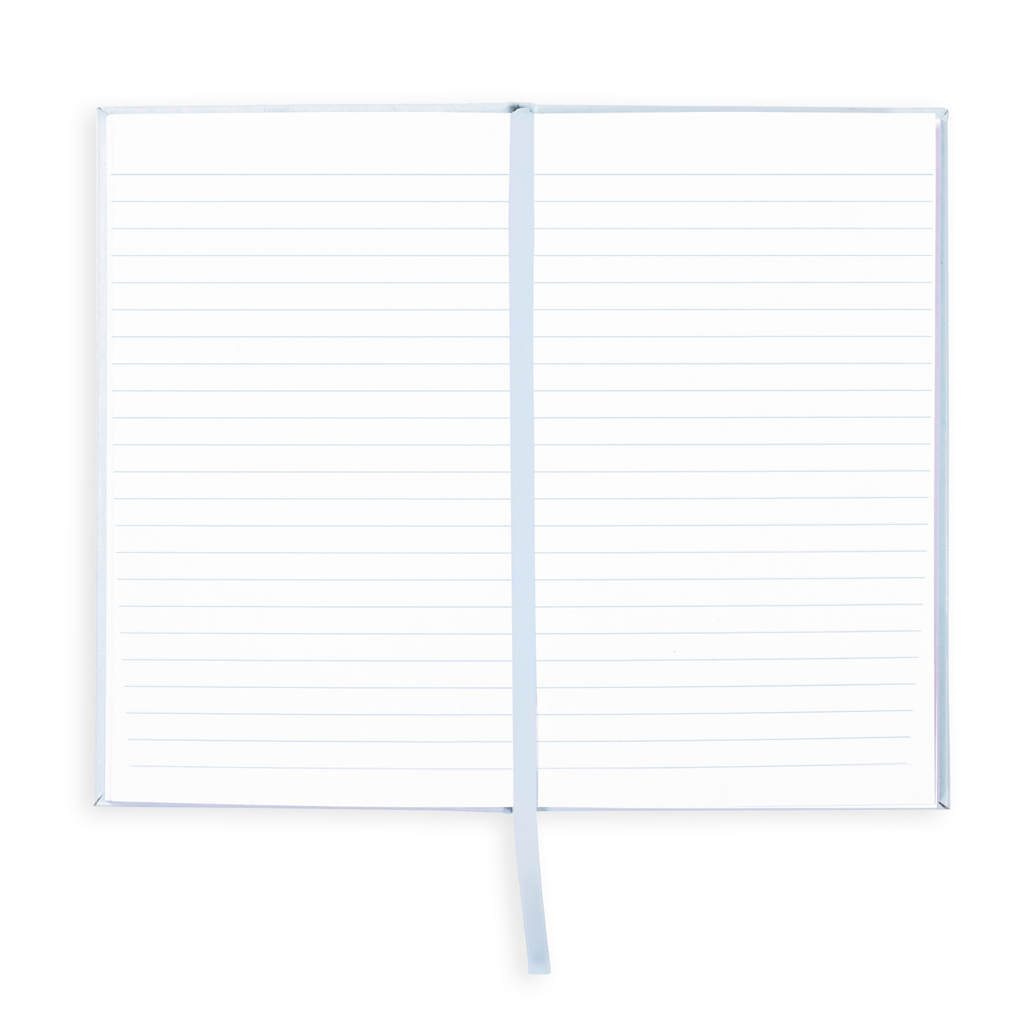 White window blinds with a blue frame on a white background